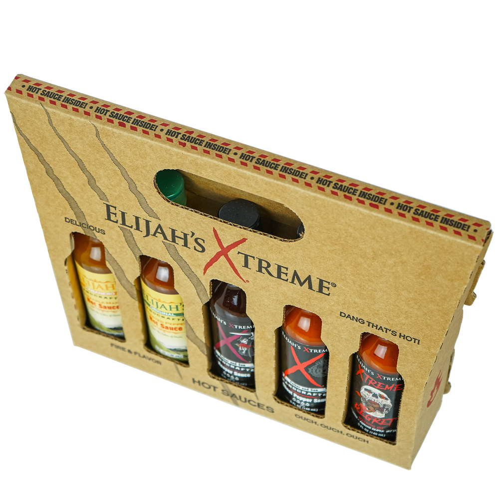 Coffret cadeau 5 paquets de sauce piquante | Elijah's Xtreme