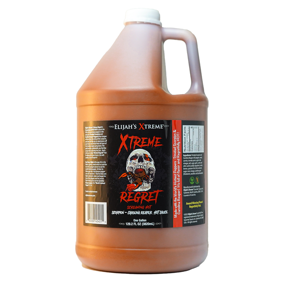 Gallon de sauce piquante Xtreme Regret (128 oz)