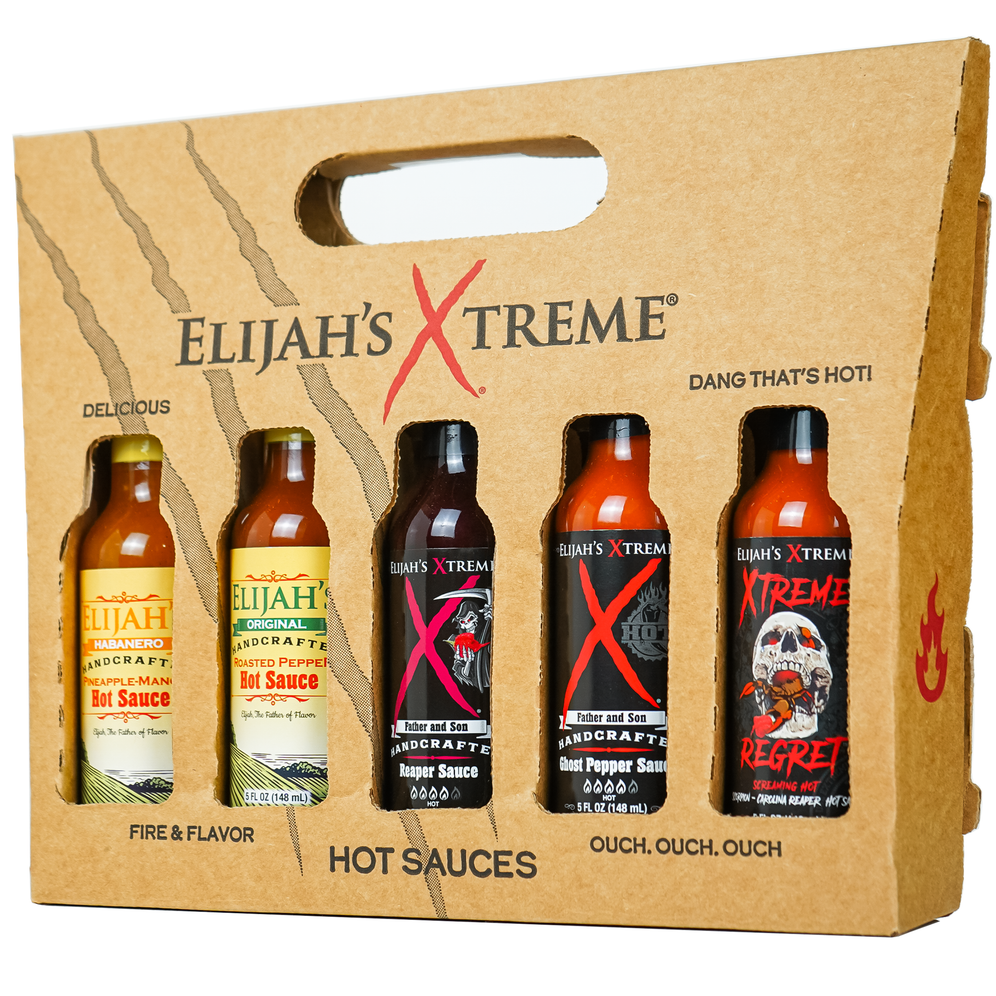 Coffret cadeau 5 paquets de sauce piquante | Elijah's Xtreme