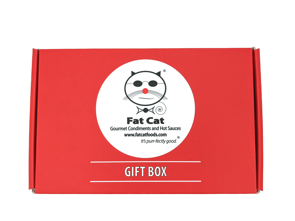 Coffret cadeau sauce piquante - Ensemble de 4 bouteilles de sauce piquante « Funny Cat Name »