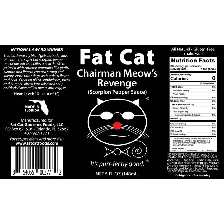 Sauce au poivre scorpion Chairman Meow's Revenge (1/2 caisse - 6ct)