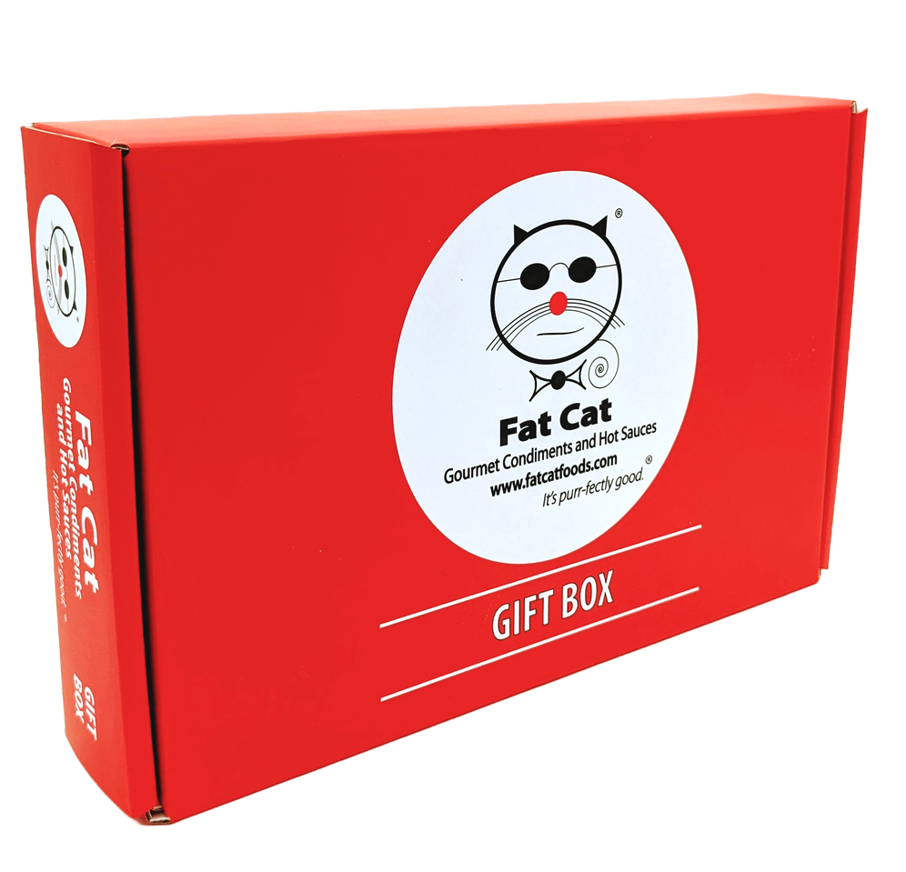 Coffret cadeau sauce piquante - Ensemble de 4 bouteilles de sauce piquante « Funny Cat Name »